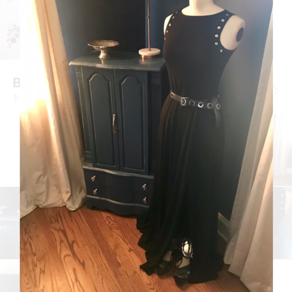 Michael Kors Long Black Dress with Belt